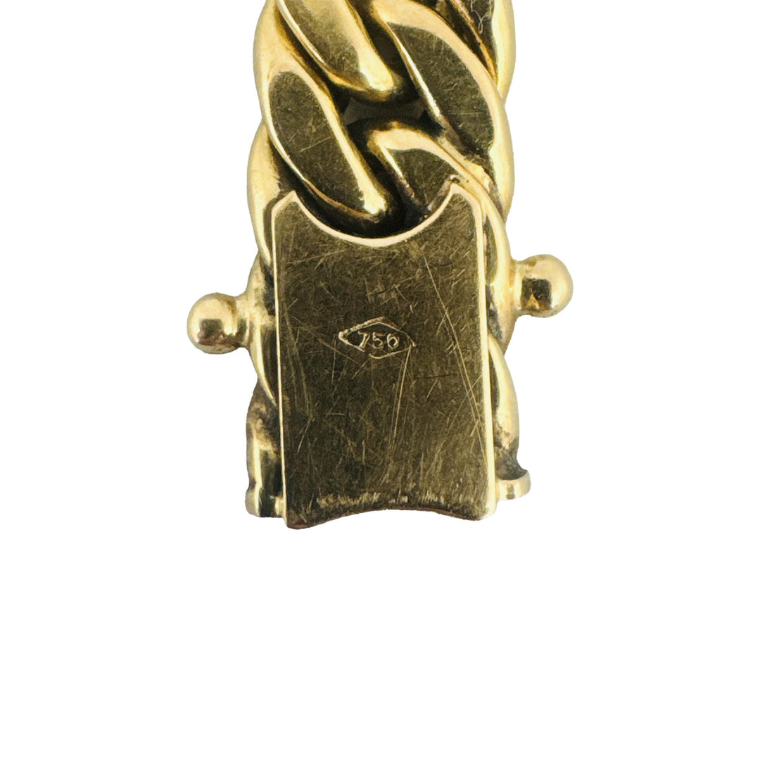 18k Yellow Gold 16g Vintage Thick Tight Curb Link Bracelet 7.5"