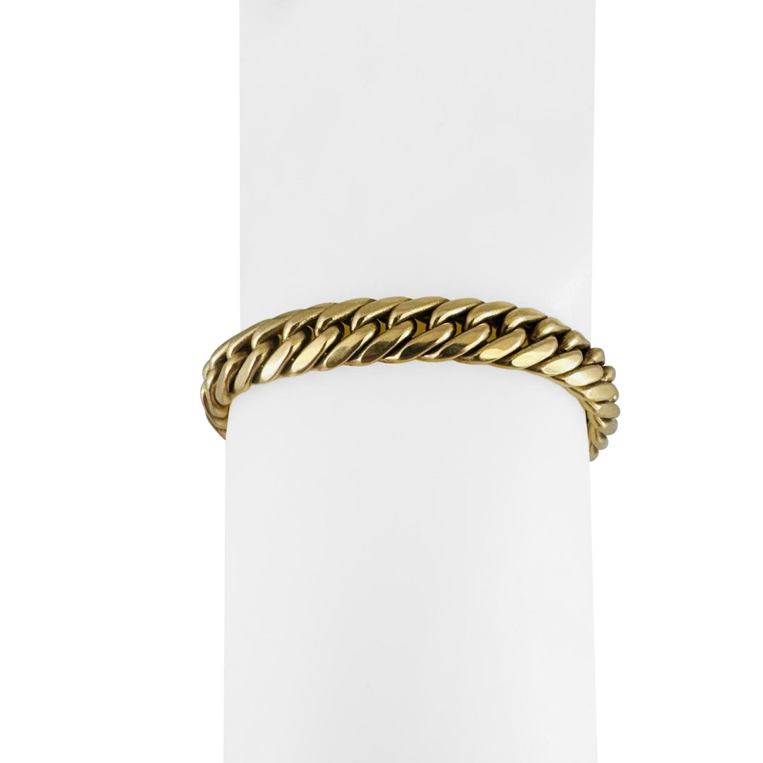 18k Yellow Gold 16g Vintage Thick Tight Curb Link Bracelet 7.5"