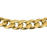 18k Yellow Gold 71.5g Heavy Thick Semi Solid Curb Link Chain Necklace Italy 19"