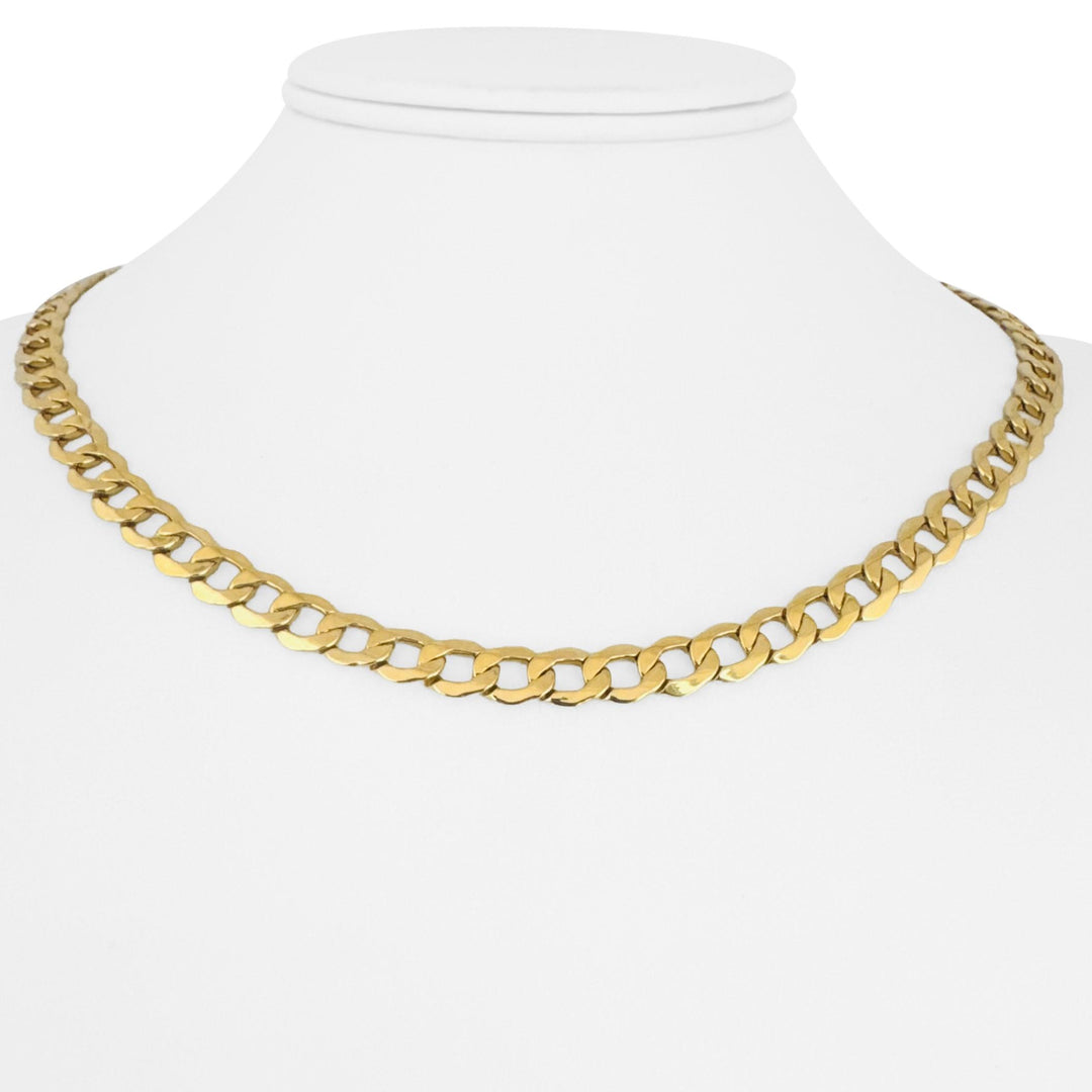 18k Yellow Gold 13.8g Hollow Light 6.5mm Curb Link Necklace 18"