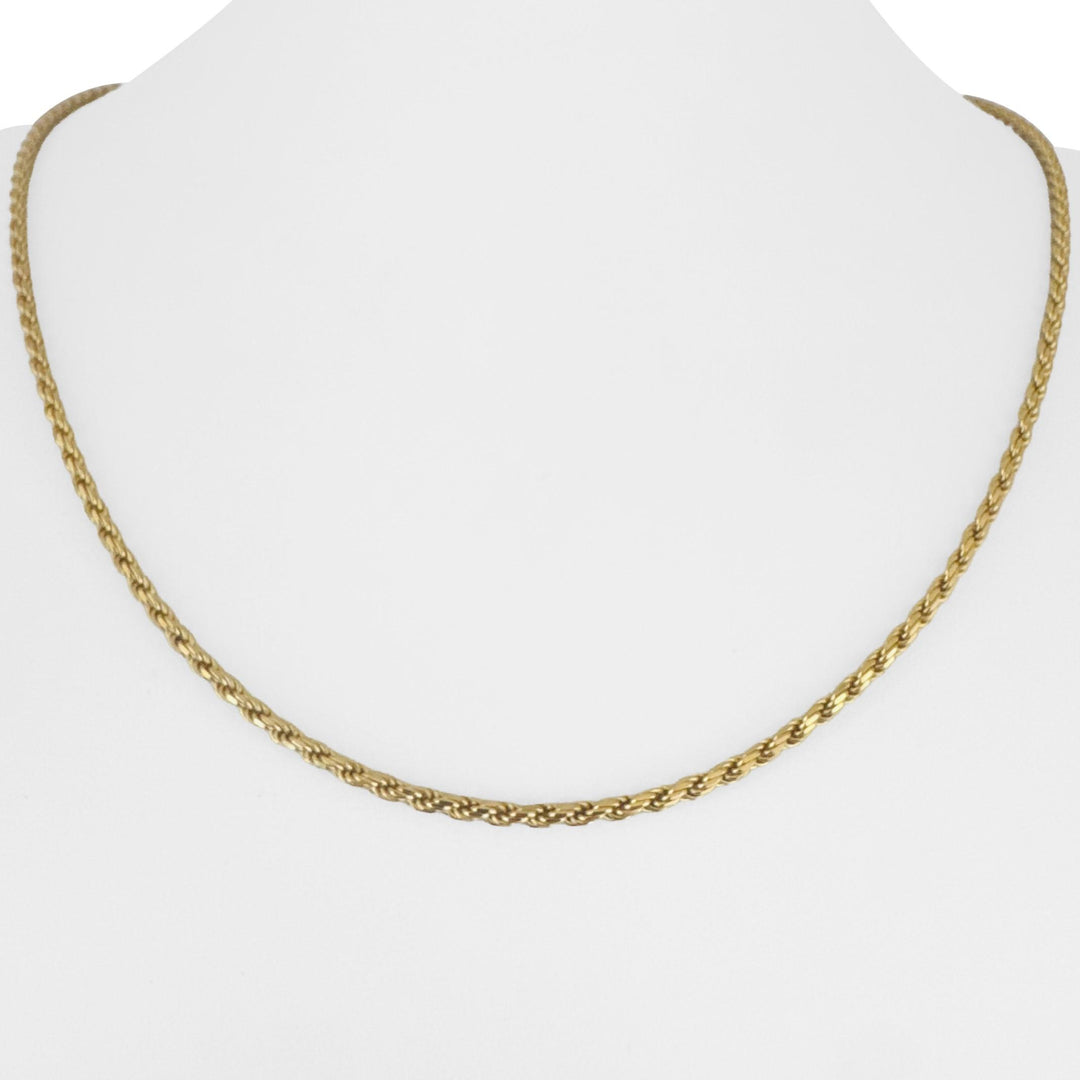 18k Yellow Gold 13g Solid Diamond Cut 2.2mm Rope Chain Necklace Italy 20"