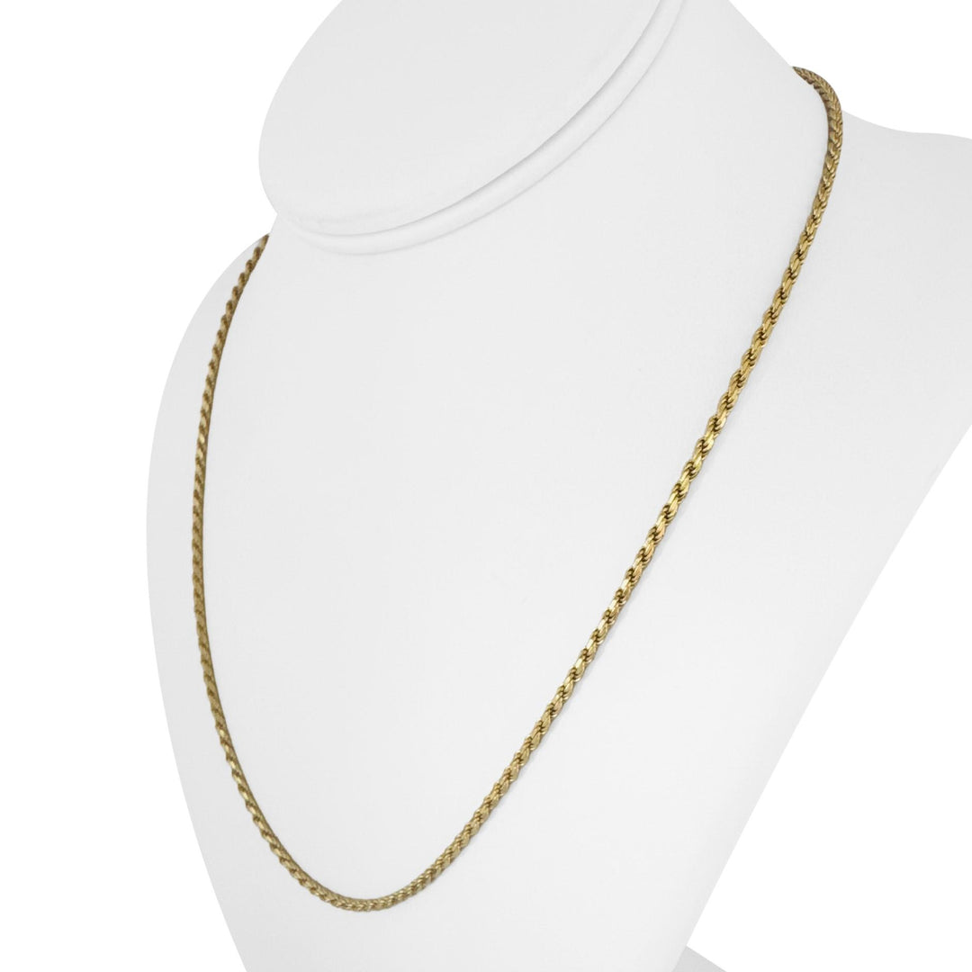 18k Yellow Gold 13g Solid Diamond Cut 2.2mm Rope Chain Necklace Italy 20"