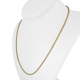18k Yellow Gold 13g Solid Diamond Cut 2.2mm Rope Chain Necklace Italy 20"