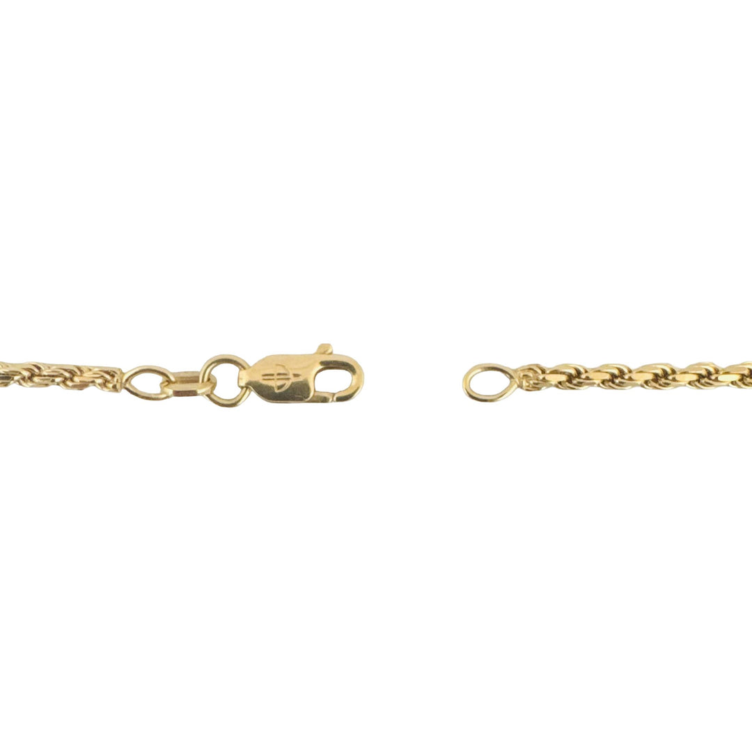 18k Yellow Gold 13g Solid Diamond Cut 2.2mm Rope Chain Necklace Italy 20"