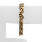 14k Yellow Gold 18.6g Vintage Ladies 10mm Fancy Link Bracelet Italy 7.5"