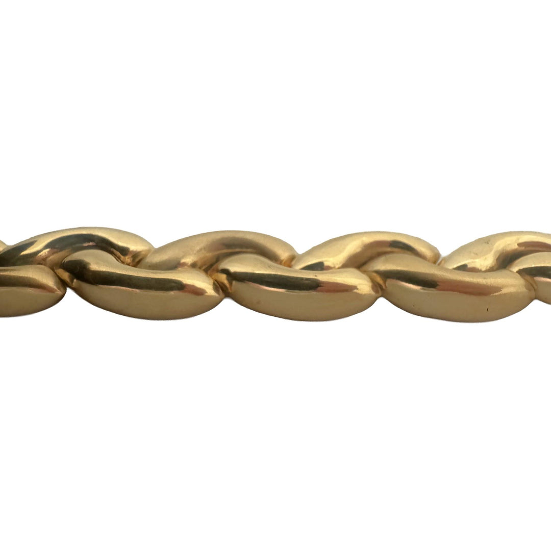 14k Yellow Gold 18.6g Vintage Ladies 10mm Fancy Link Bracelet Italy 7.5"