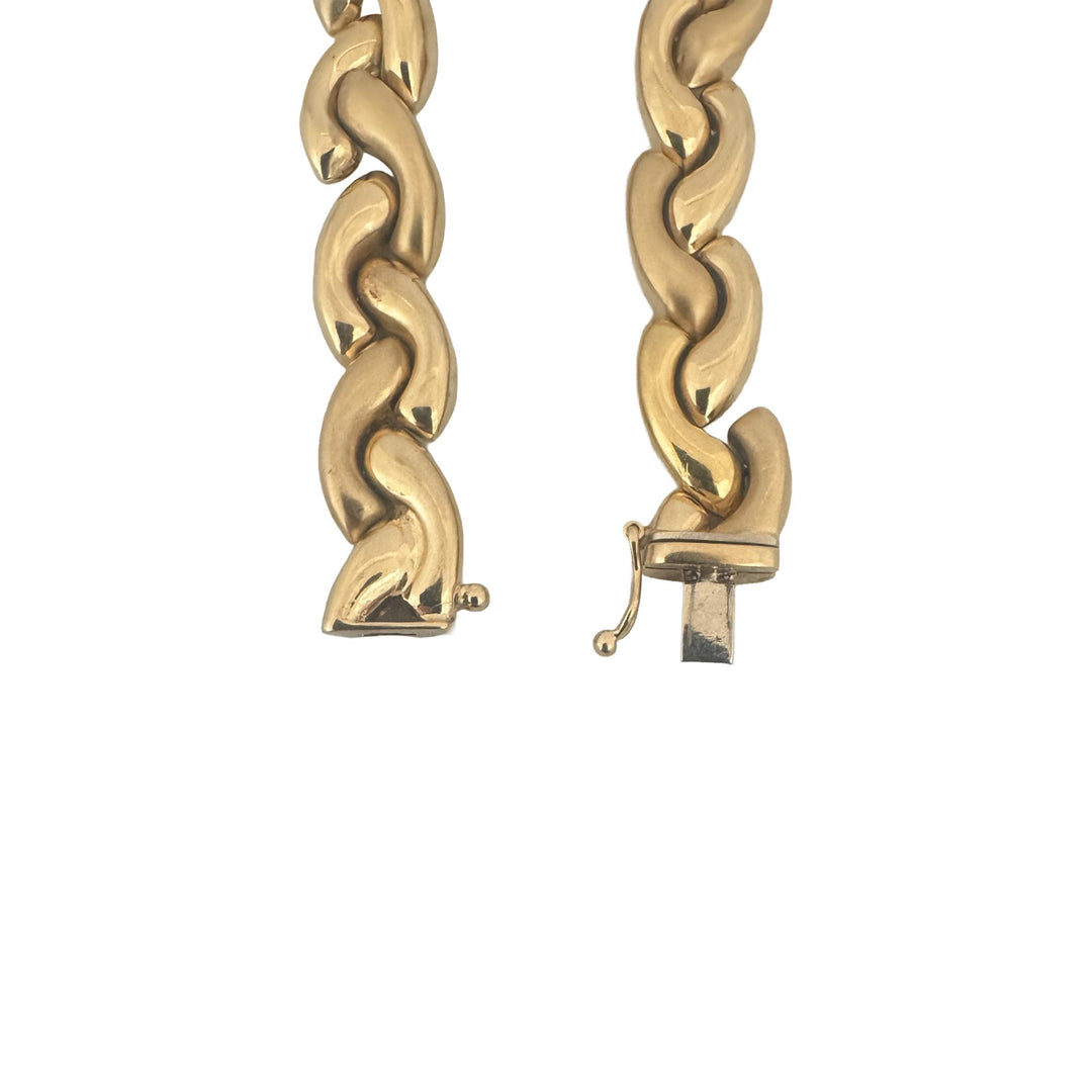 14k Yellow Gold 18.6g Vintage Ladies 10mm Fancy Link Bracelet Italy 7.5"