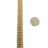 14k Yellow Gold Diamond and Sapphire 25g Popcorn Link Bracelet Italy 7.5"