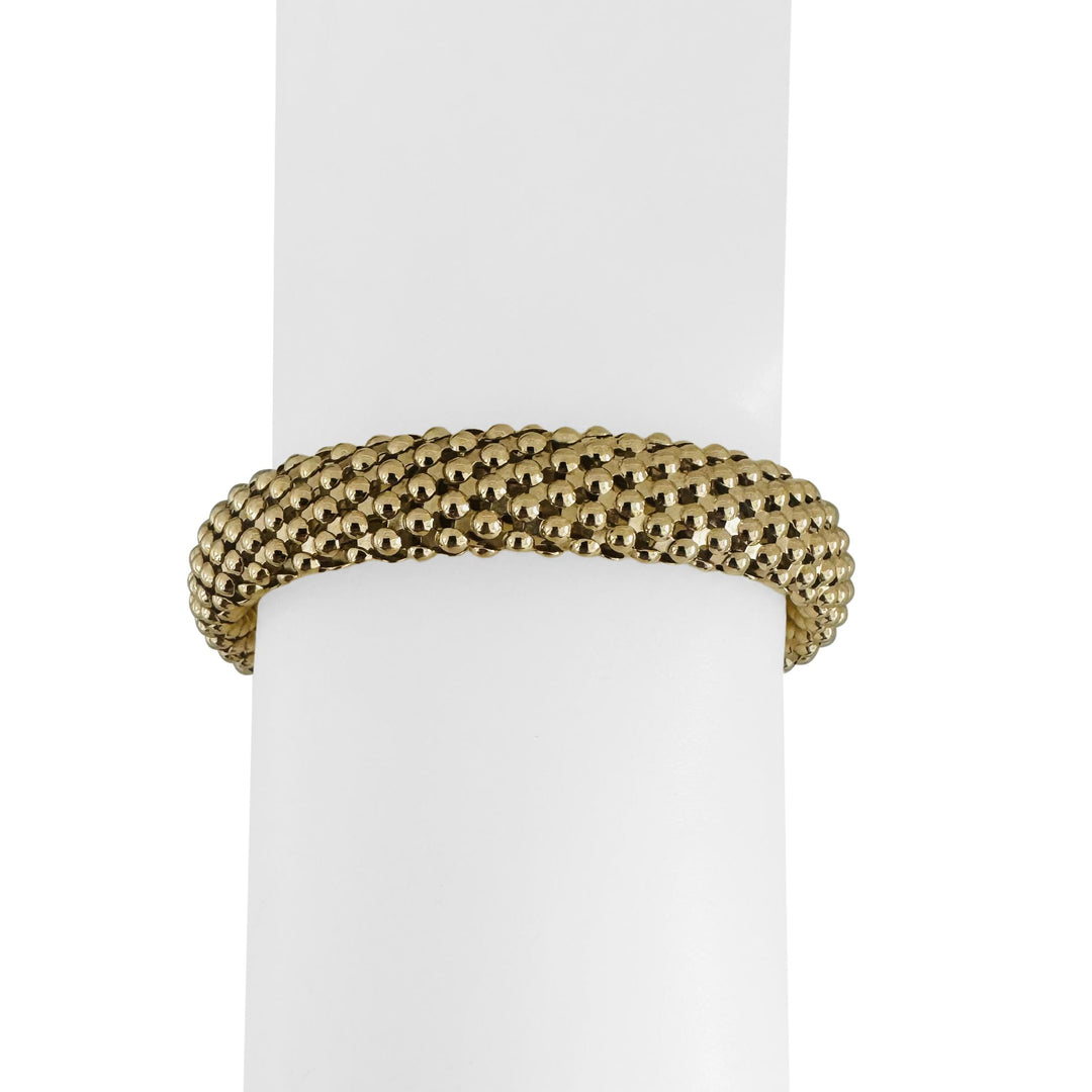 14k Yellow Gold Diamond and Sapphire 25g Popcorn Link Bracelet Italy 7.5"