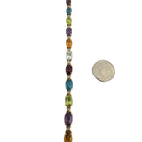 14k Yellow Gold 8.2g Ladies Multi Gemstone and Diamond Link Bracelet 8"