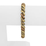 14k Tri Tone Gold 18.5g Vintage 7.5mm San Marco Link Bracelet Italy 7.25"