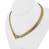 14k Yellow Gold and Diamond 41g Ladies Fancy Link Necklace Italy 16.5"