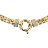 14k Yellow Gold and Diamond 41g Ladies Fancy Link Necklace Italy 16.5"