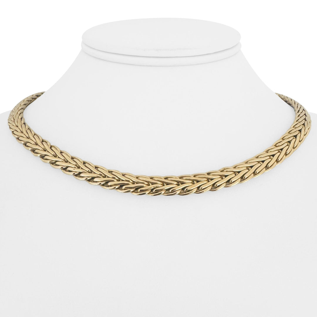 14k Yellow Gold and Diamond 41g Ladies Fancy Link Necklace Italy 16.5"