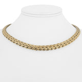14k Yellow Gold and Diamond 41g Ladies Fancy Link Necklace Italy 16.5"