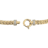 14k Yellow Gold and Diamond 41g Ladies Fancy Link Necklace Italy 16.5"