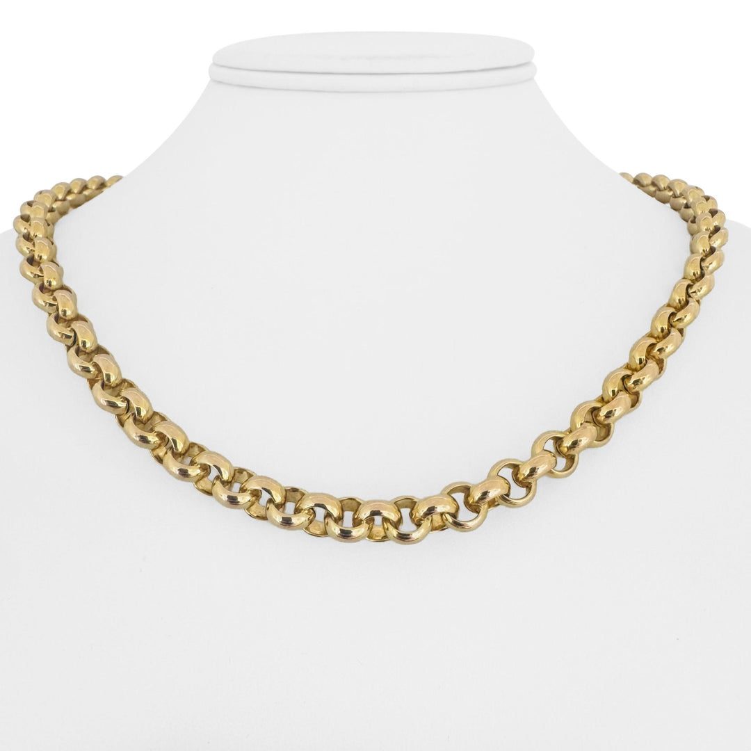 14k Yellow Gold 30g Ladies UnoAErre 8mm Rolo Link Necklace Italy 19.5"