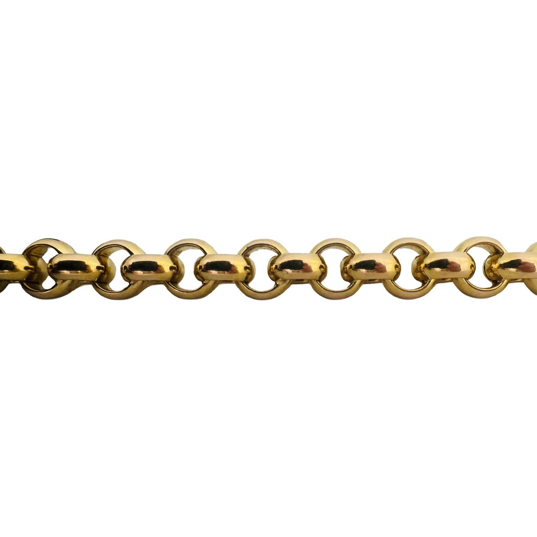 14k Yellow Gold 30g Ladies UnoAErre 8mm Rolo Link Necklace Italy 19.5"
