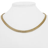 14k Yellow Gold 9g Semi Solid 5mm Fancy Curb Link Chain Necklace Italy 17"