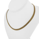 14k Yellow Gold 9g Semi Solid 5mm Fancy Curb Link Chain Necklace Italy 17"