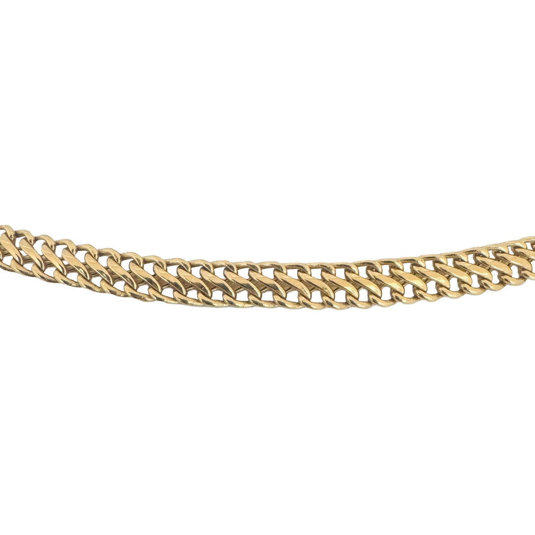 14k Yellow Gold 9g Semi Solid 5mm Fancy Curb Link Chain Necklace Italy 17"