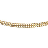 14k Yellow Gold 9g Semi Solid 5mm Fancy Curb Link Chain Necklace Italy 17"