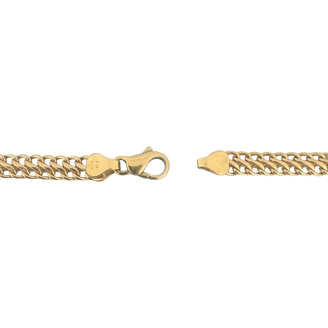 14k Yellow Gold 9g Semi Solid 5mm Fancy Curb Link Chain Necklace Italy 17"