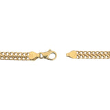 14k Yellow Gold 9g Semi Solid 5mm Fancy Curb Link Chain Necklace Italy 17"