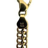 14k Yellow Gold 9g Semi Solid 5mm Fancy Curb Link Chain Necklace Italy 17"