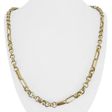 14k Yellow Gold 20.8g Rolo and Elongated Cable Link Chain Necklace 31"