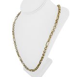 14k Yellow Gold 20.8g Rolo and Elongated Cable Link Chain Necklace 31"