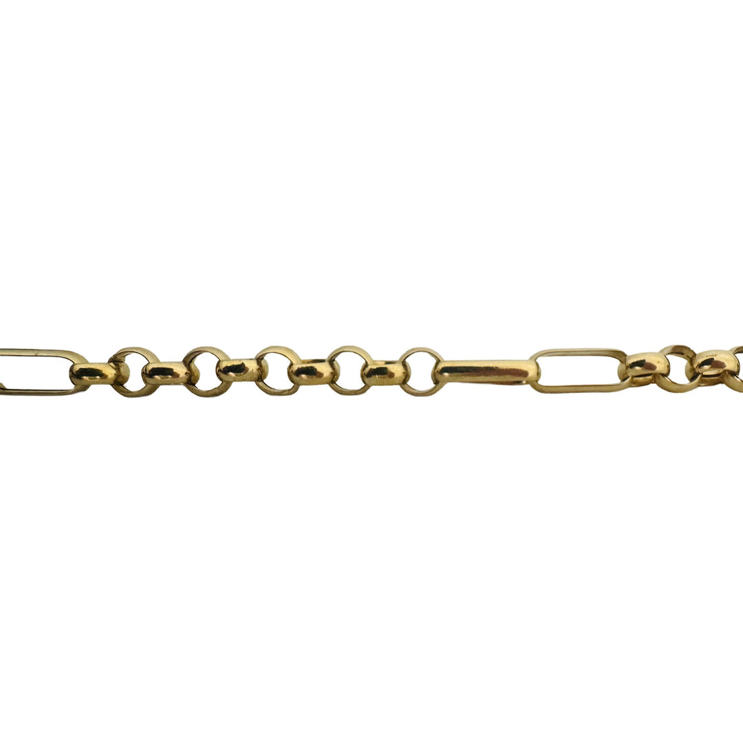14k Yellow Gold 20.8g Rolo and Elongated Cable Link Chain Necklace 31"