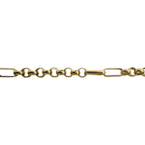 14k Yellow Gold 20.8g Rolo and Elongated Cable Link Chain Necklace 31"