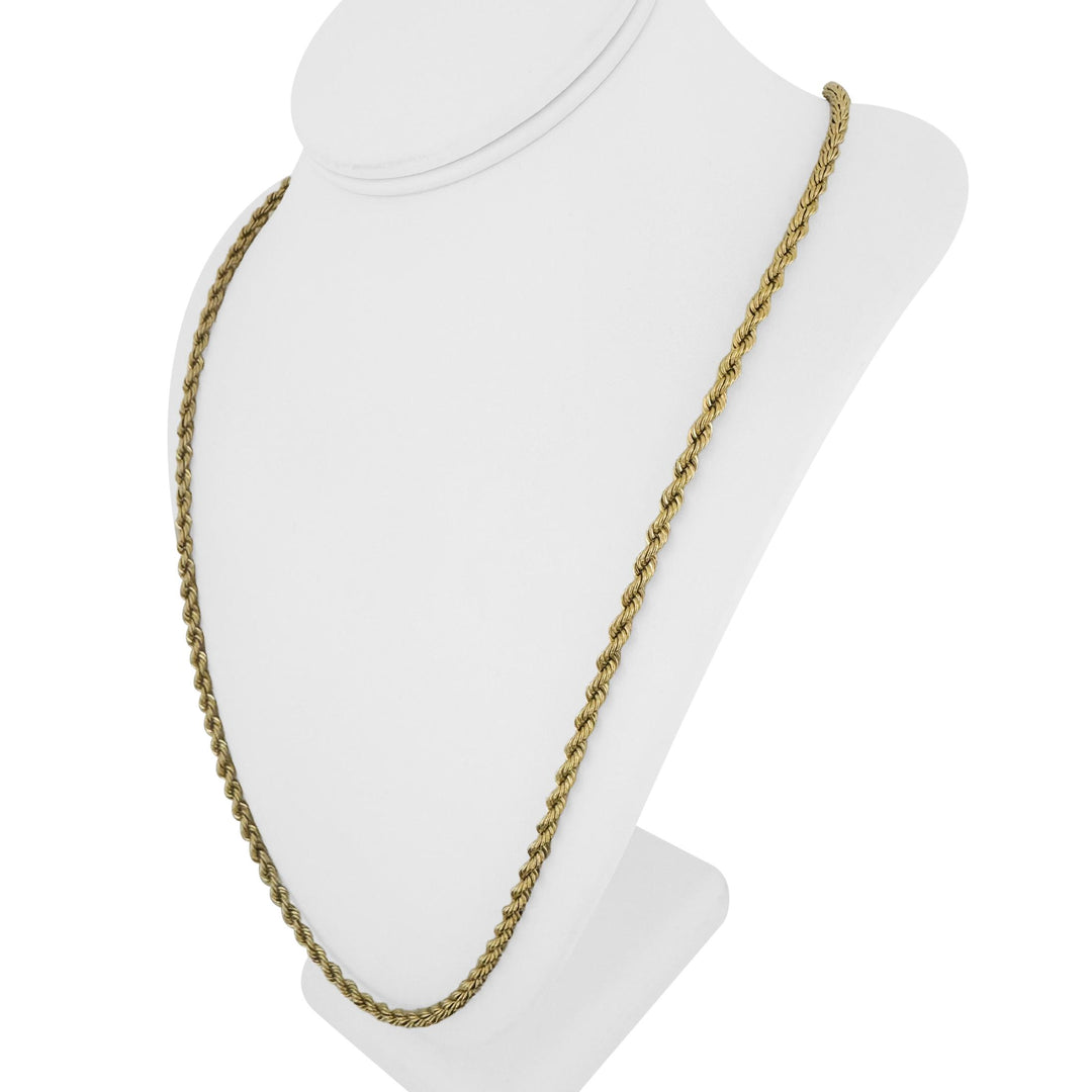14k Yellow Gold 43.6g Solid Heavy 4mm Rope Chain Necklace 30"