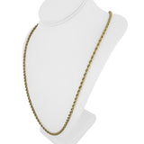 14k Yellow Gold 43.6g Solid Heavy 4mm Rope Chain Necklace 30"