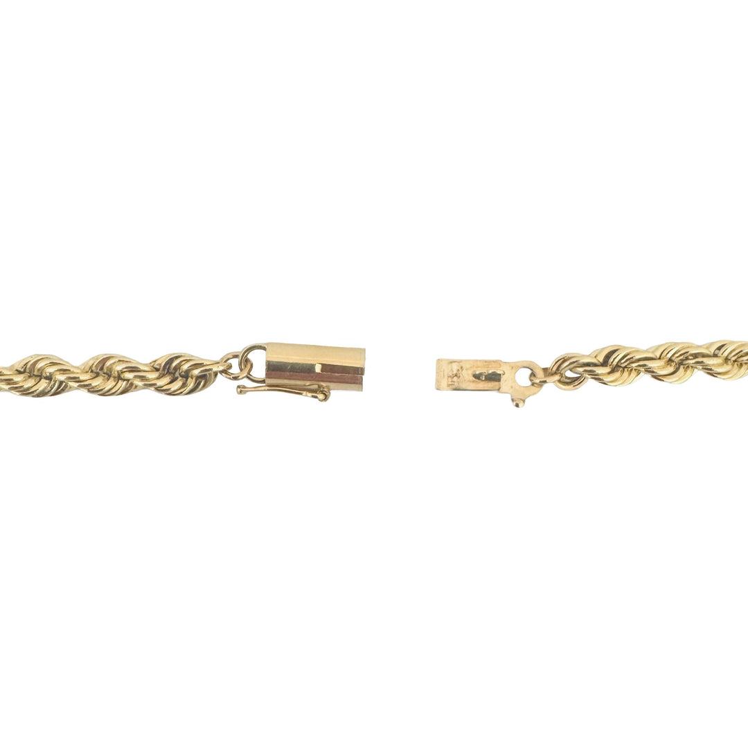 14k Yellow Gold 43.6g Solid Heavy 4mm Rope Chain Necklace 30"