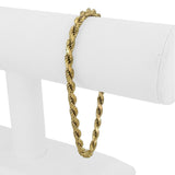 14k Yellow Gold 17.5g Solid Heavy 4.5mm Diamond Cut Men's Rope Bracelet 8.5"