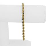 14k Yellow Gold 17.5g Solid Heavy 4.5mm Diamond Cut Men's Rope Bracelet 8.5"