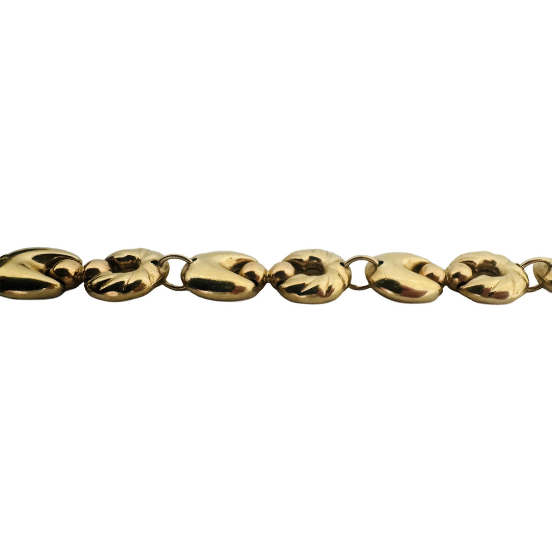 14k Yellow Gold 16.8g Vintage Ladies 10mm Fancy Link Bracelet Italy 8"