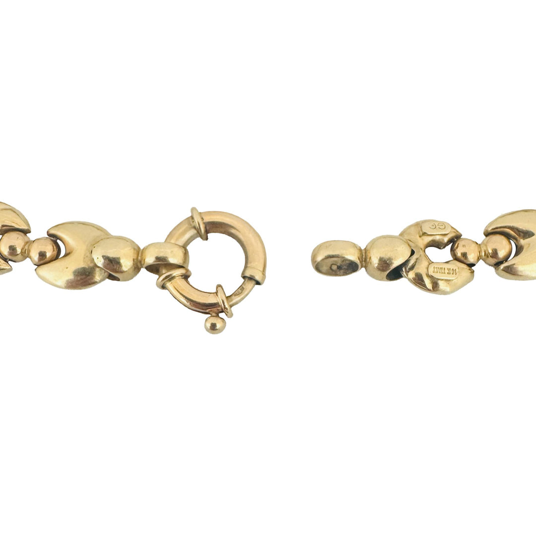 14k Yellow Gold 16.8g Vintage Ladies 10mm Fancy Link Bracelet Italy 8"
