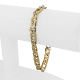 14k Yellow Gold 20.2g Solid Vintage Men's 7mm Figarucci Link Bracelet Italy 8"