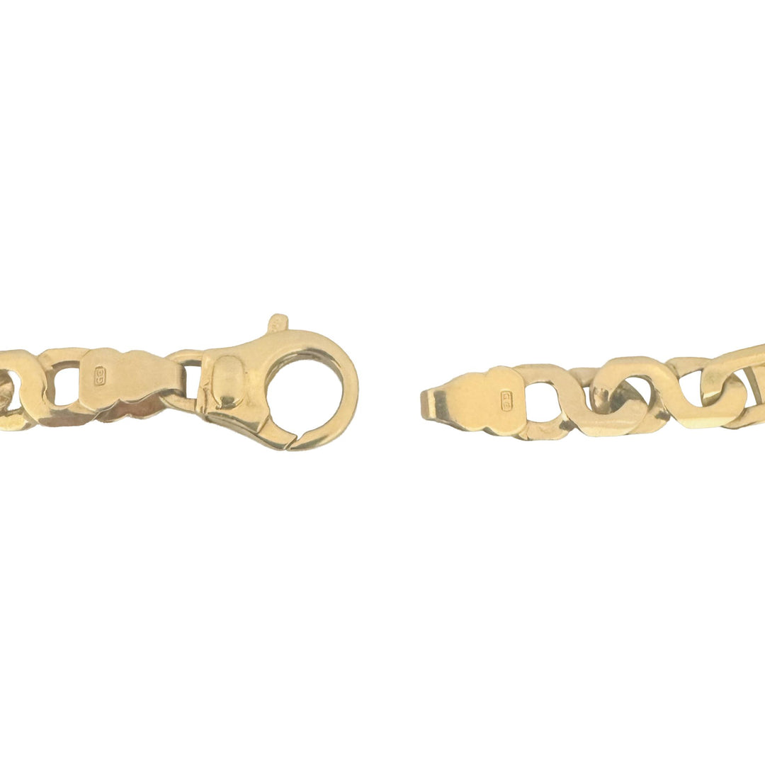14k Yellow Gold 20.2g Solid Vintage Men's 7mm Figarucci Link Bracelet Italy 8"