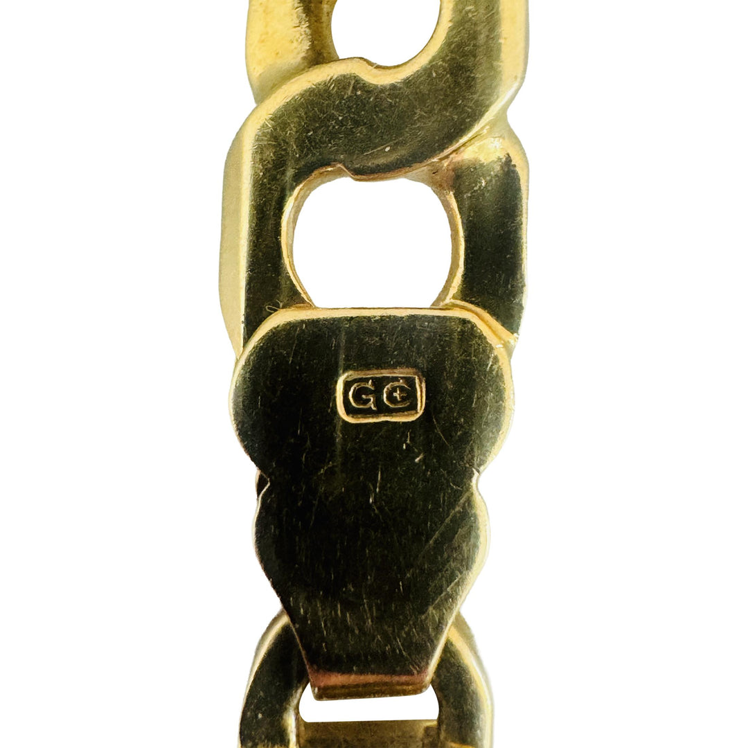 14k Yellow Gold 20.2g Solid Vintage Men's 7mm Figarucci Link Bracelet Italy 8"