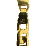 14k Yellow Gold 20.2g Solid Vintage Men's 7mm Figarucci Link Bracelet Italy 8"