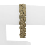14k Yellow Gold 32.2g Heavy Soft Braided Mesh Link Bracelet Italy 7.5"