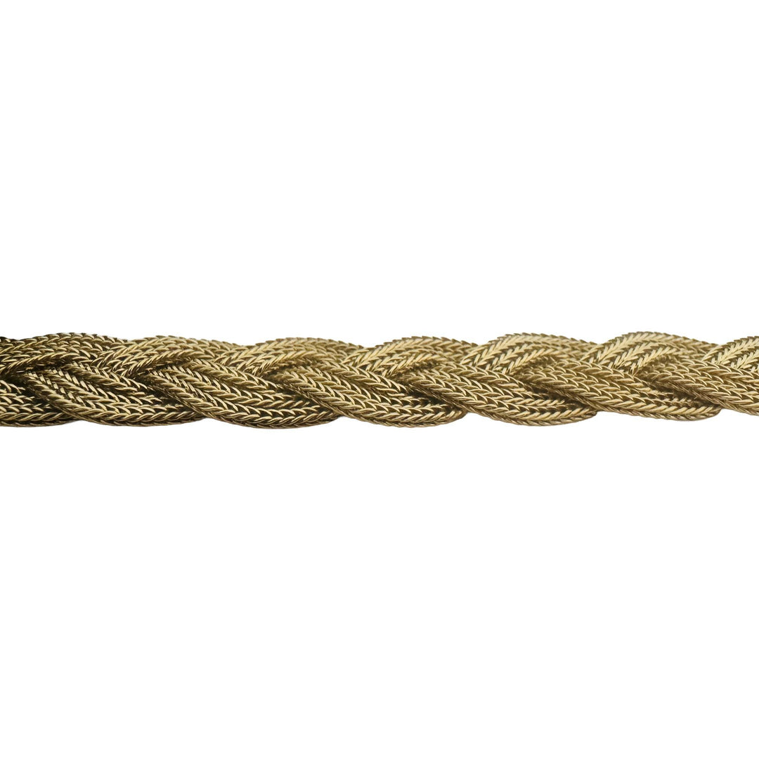 14k Yellow Gold 32.2g Heavy Soft Braided Mesh Link Bracelet Italy 7.5"