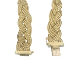 14k Yellow Gold 32.2g Heavy Soft Braided Mesh Link Bracelet Italy 7.5"