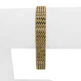 14k Yellow Gold 20.5g Solid Vintage 9mm Beaded Wheat Link Bracelet Mexico 7"