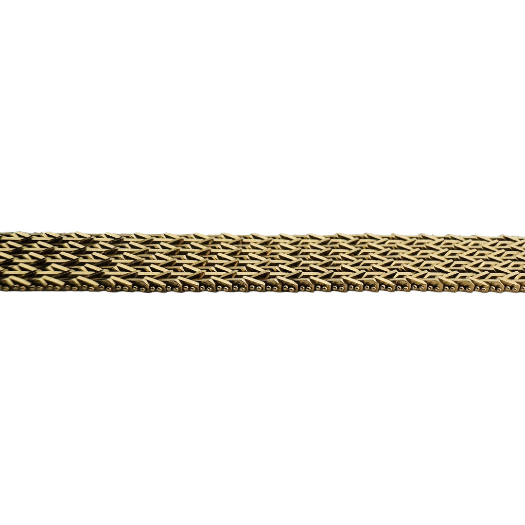 14k Yellow Gold 20.5g Solid Vintage 9mm Beaded Wheat Link Bracelet Mexico 7"