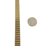 14k Yellow Gold 20.5g Solid Vintage 9mm Beaded Wheat Link Bracelet Mexico 7"